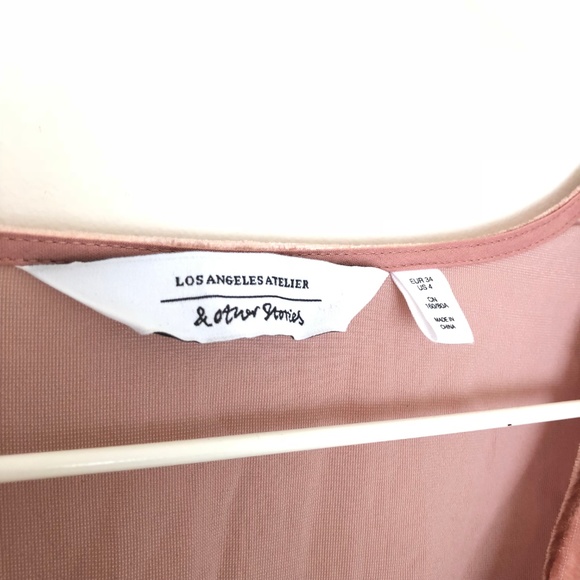 ☀️SALE & Other Stories Light Pink Velvet Dress - Picture 5 of 7